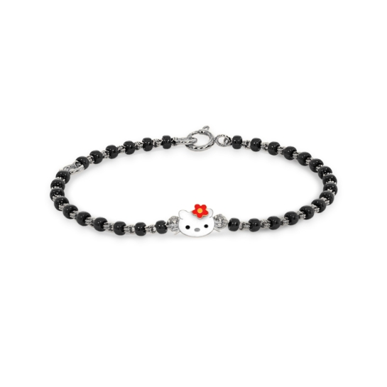 Kitty 18k White Gold Enamel Kid Nazaria Bracelet