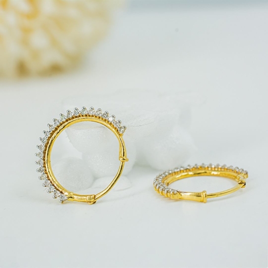 Mahisa Yellow Gold Diamond Hoop Earrings