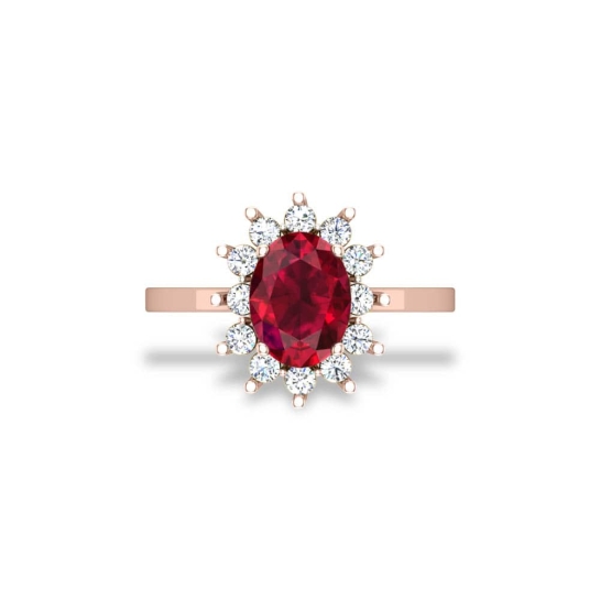Elegant 2 Carat Oval Cut Ruby and Diamond Engagement Ring with Matchin —  kisnagems.co.uk