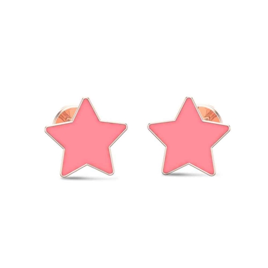 Star 18k White Gold Stud Earrings for Kids and Teen Girls