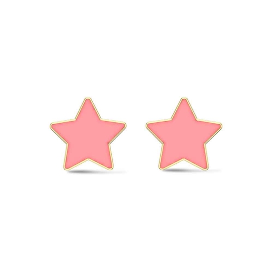 Star 18k White Gold Stud Earrings for Kids and Teen Girls